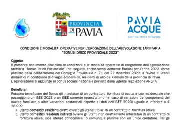 “Bonus Idrico Provinciale 2023”